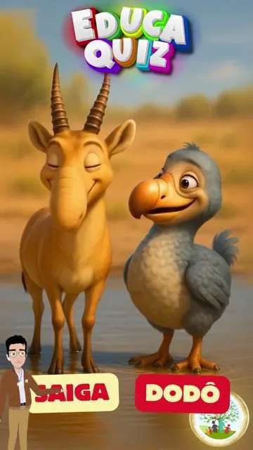 Qual animal sumiu da Terra 🦌🐦 Quiz Infantil